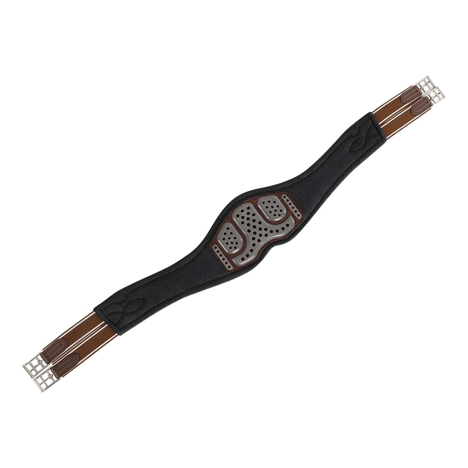 Cinchón de salto de gel PVC Acavallo - Marrón oscuro