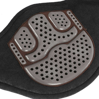 Cinchón de salto Gel Classic y PVC con parachoques Acavallo - Marrón oscuro