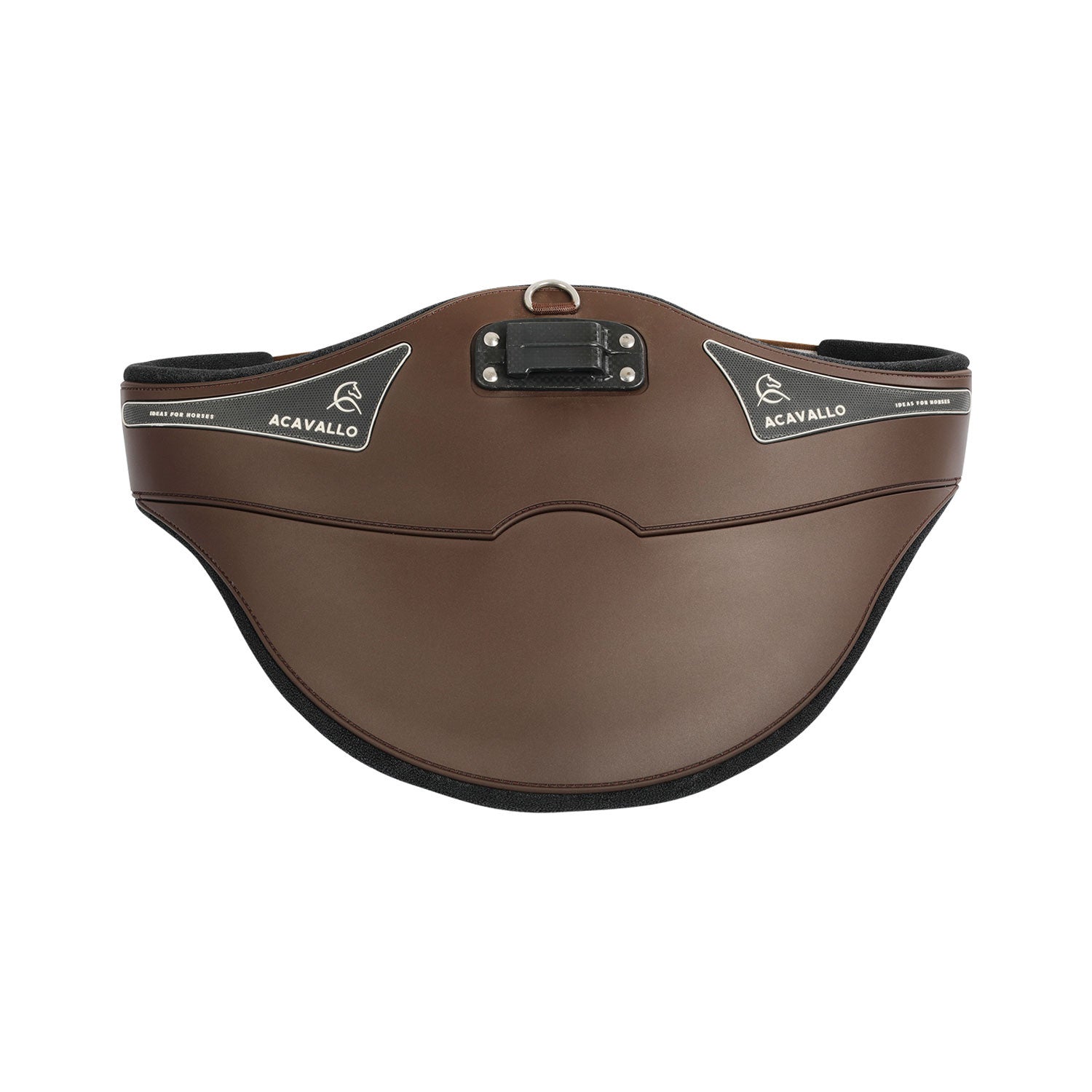 Cinchón de salto Gel Classic y PVC con parachoques Acavallo - Marrón oscuro