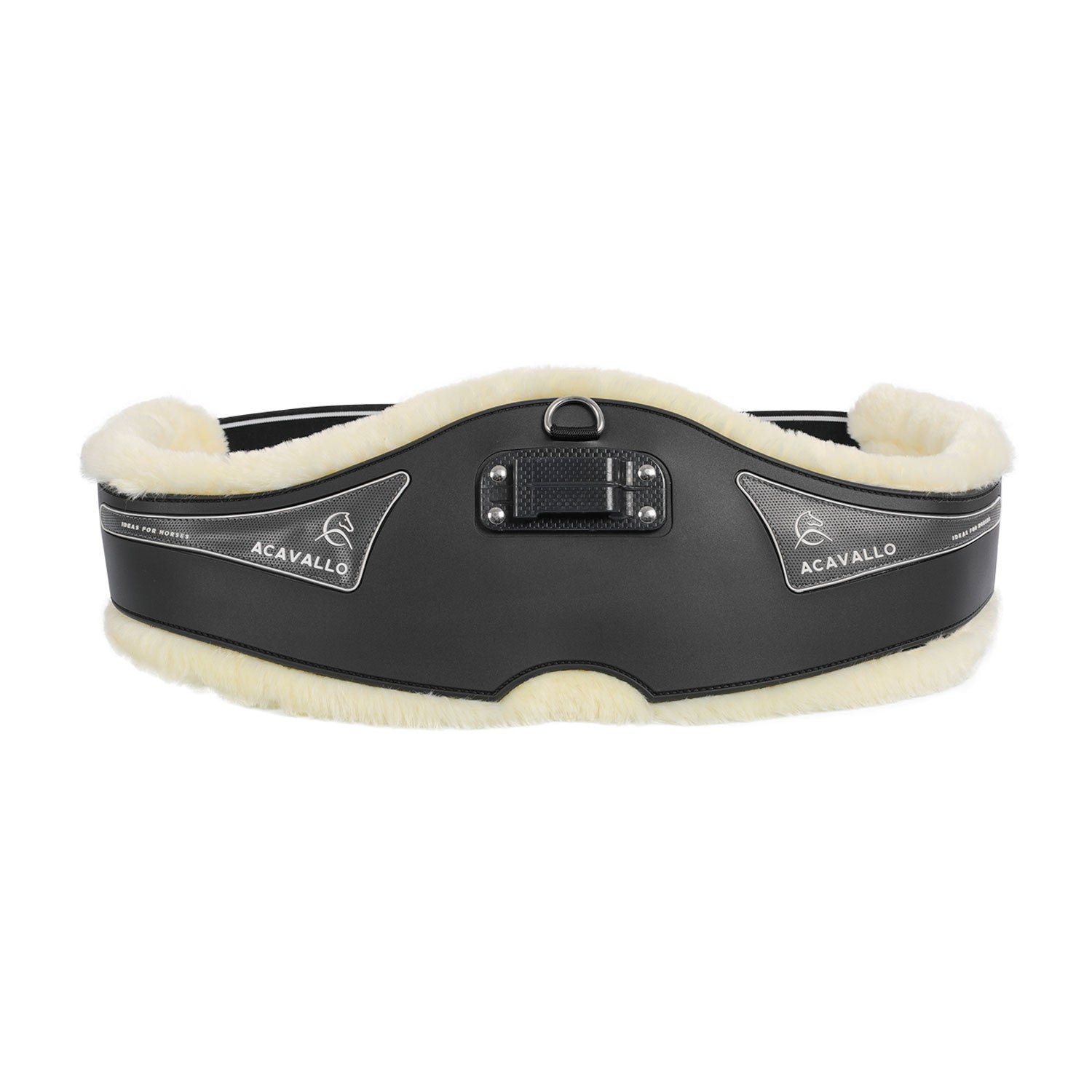Cinchón salto gel Classic PVC borrego sintético removible Acavallo - Negro