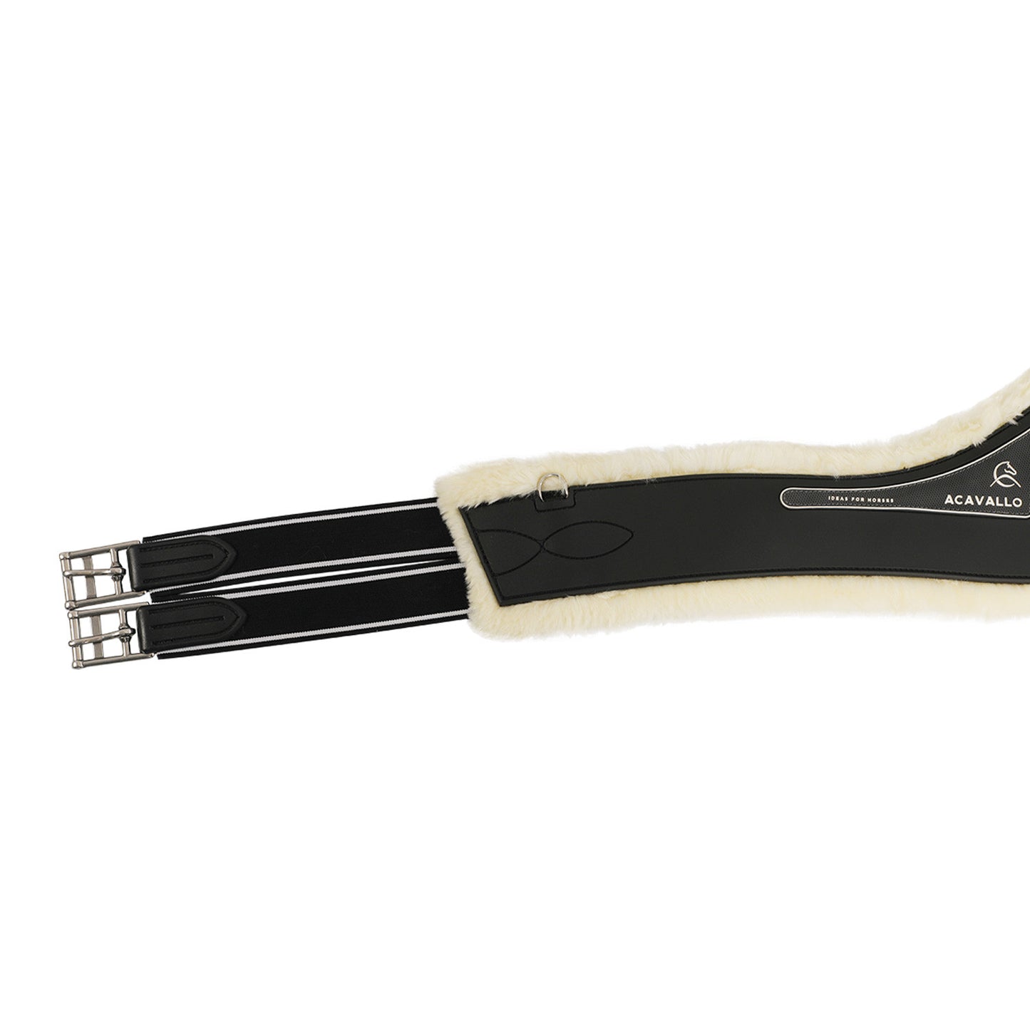 Cinchón salto gel Classic PVC borrego sintético removible Acavallo - Negro