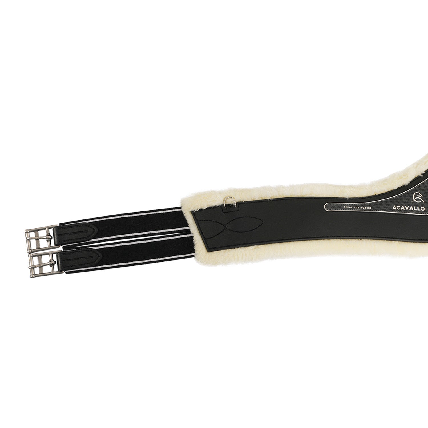 Cinchón salto gel Classic PVC borrego sintético removible Acavallo - Negro