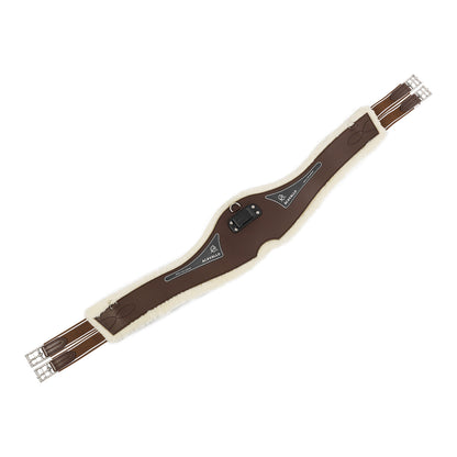 Cinchón salto gel Classic PVC borrego sintético removible Acavallo - Marrón oscuro