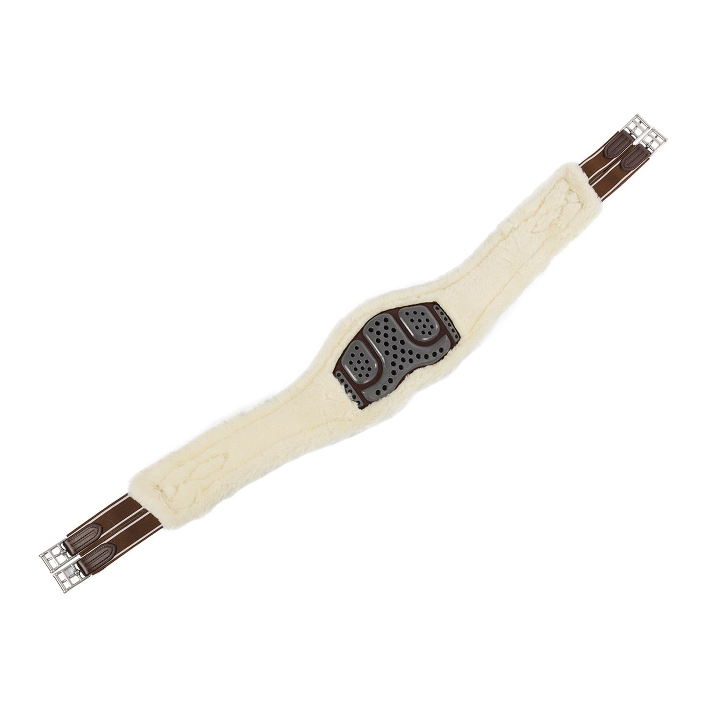 Cinchón salto gel Classic PVC borrego sintético removible Acavallo - Marrón oscuro