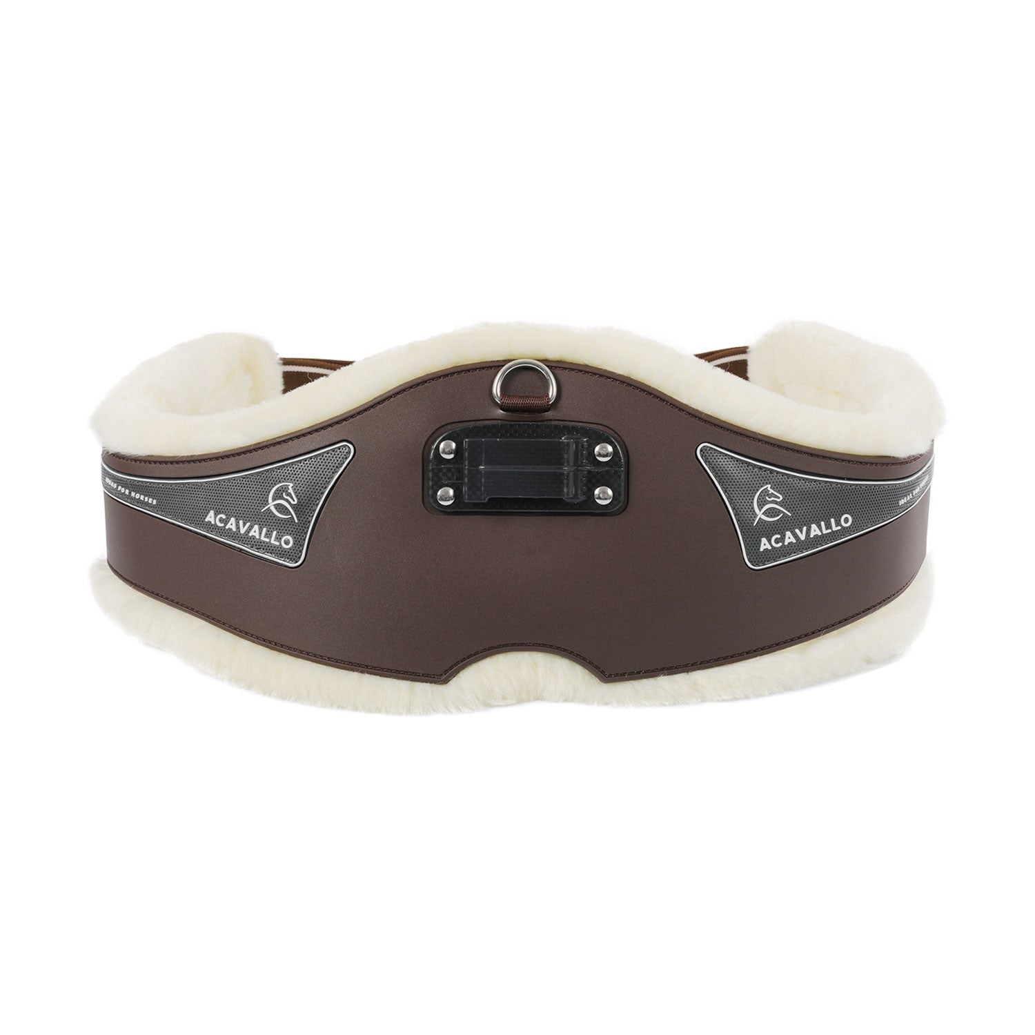 Cinchón salto gel Classic PVC borrego sintético removible Acavallo - Marrón oscuro