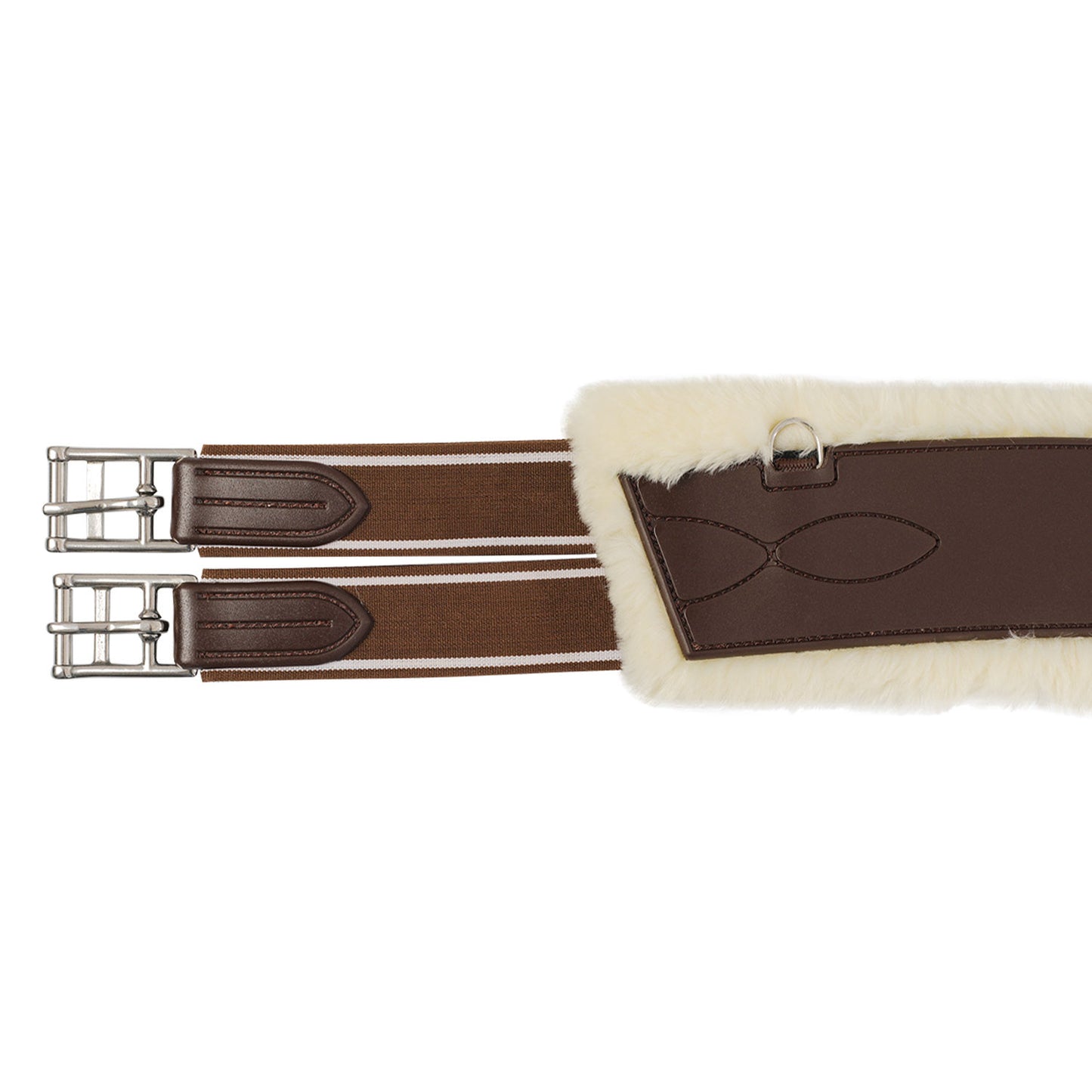 Cinchón salto gel Classic PVC borrego sintético removible Acavallo - Marrón oscuro