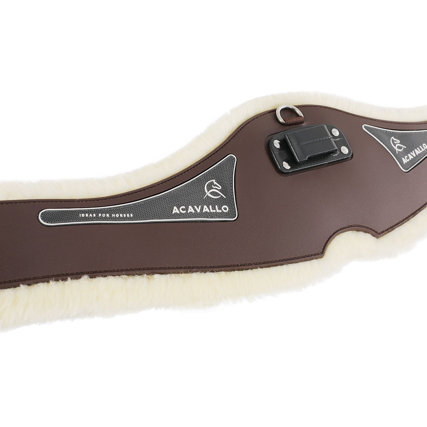 Cinchón salto gel Classic PVC borrego sintético removible Acavallo - Marrón oscuro