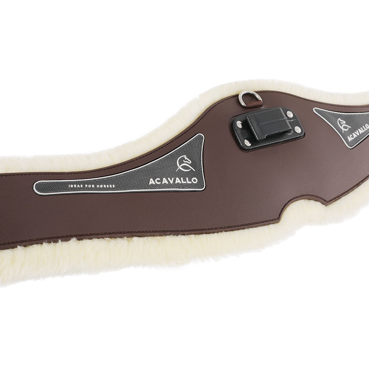 Cinchón salto gel Classic PVC borrego sintético removible Acavallo - Marrón oscuro