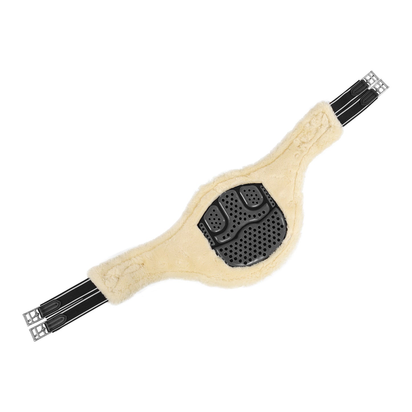 Cinchuelo de salto Classic pvc borreguillo sintético removible con salva estribos Acavallo - Negro