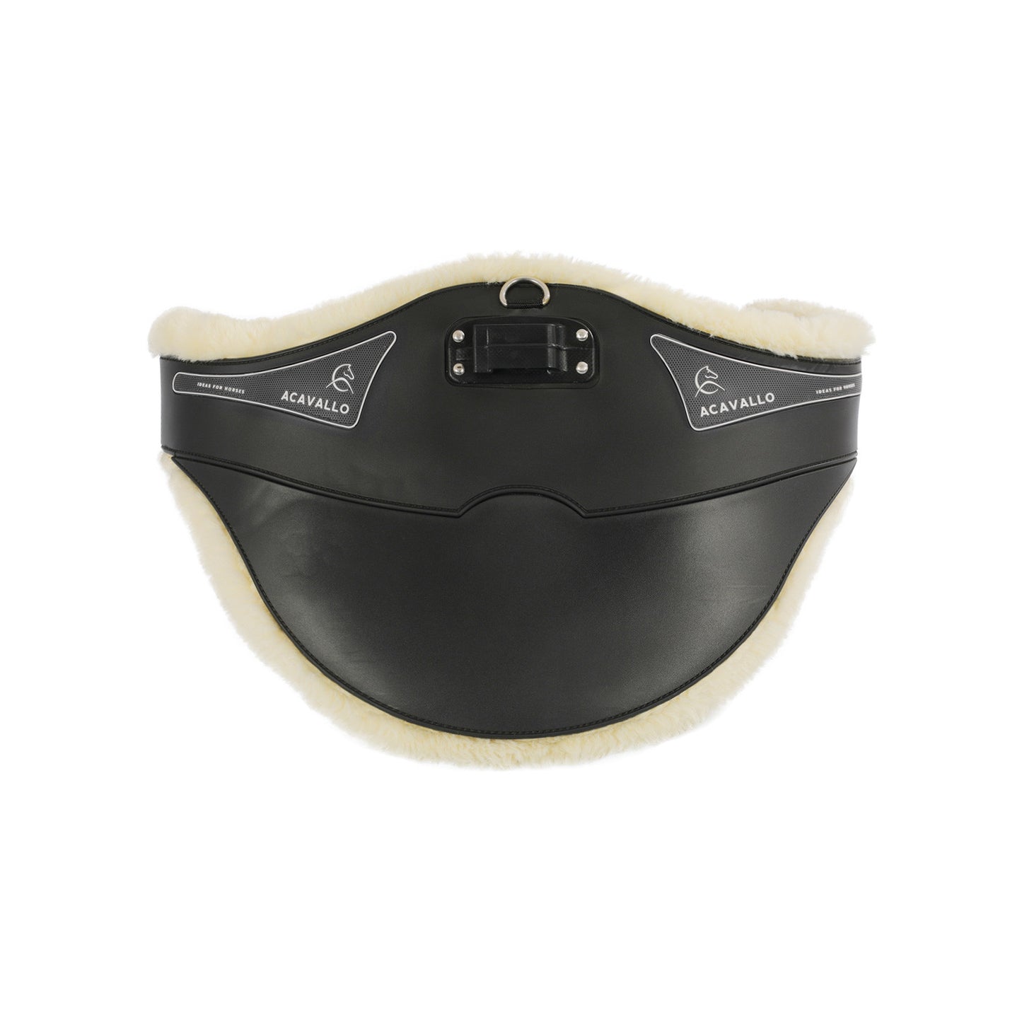 Cinchuelo de salto Classic pvc borreguillo sintético removible con salva estribos Acavallo - Negro