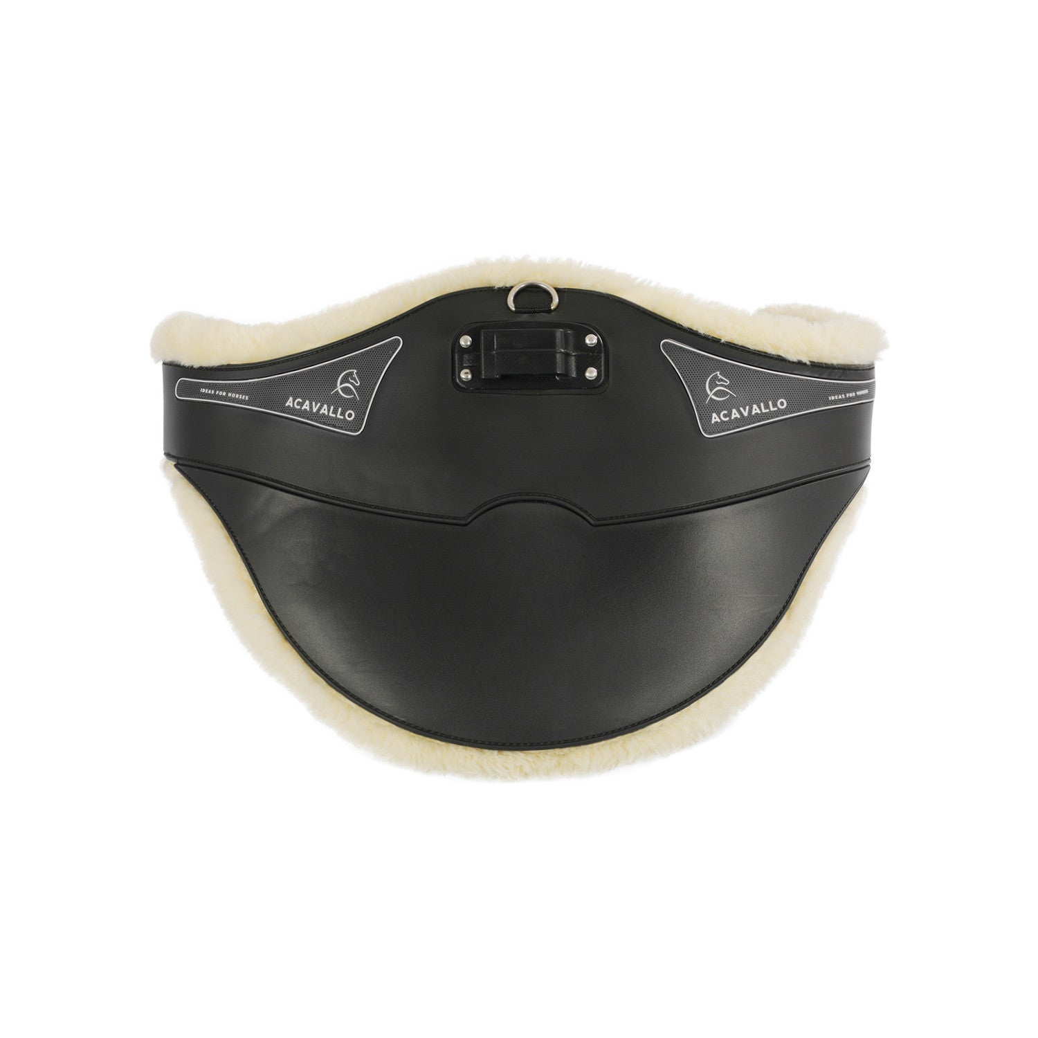 Cinchuelo de salto Classic pvc borreguillo sintético removible con salva estribos Acavallo - Negro