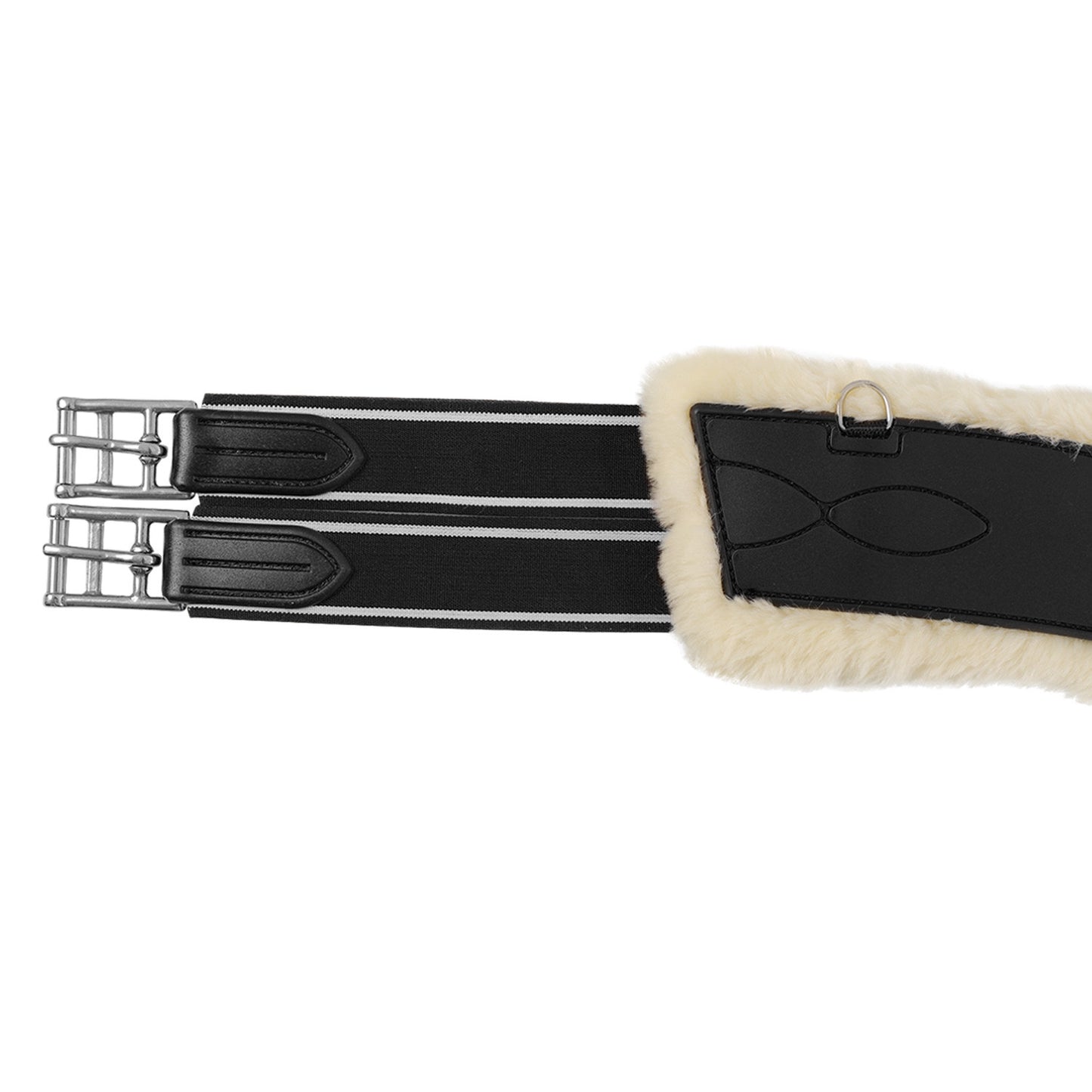 Cinchuelo de salto Classic pvc borreguillo sintético removible con salva estribos Acavallo - Negro