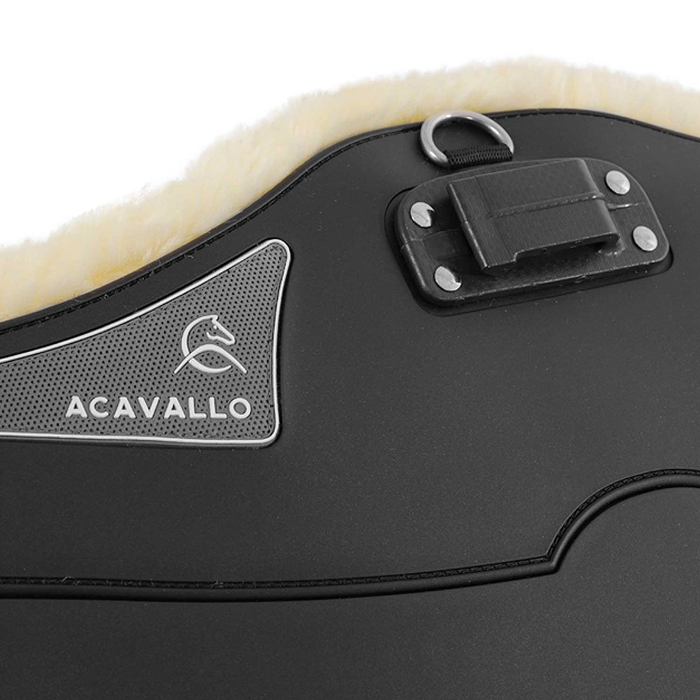 Cinchuelo de salto Classic pvc borreguillo sintético removible con salva estribos Acavallo - Negro
