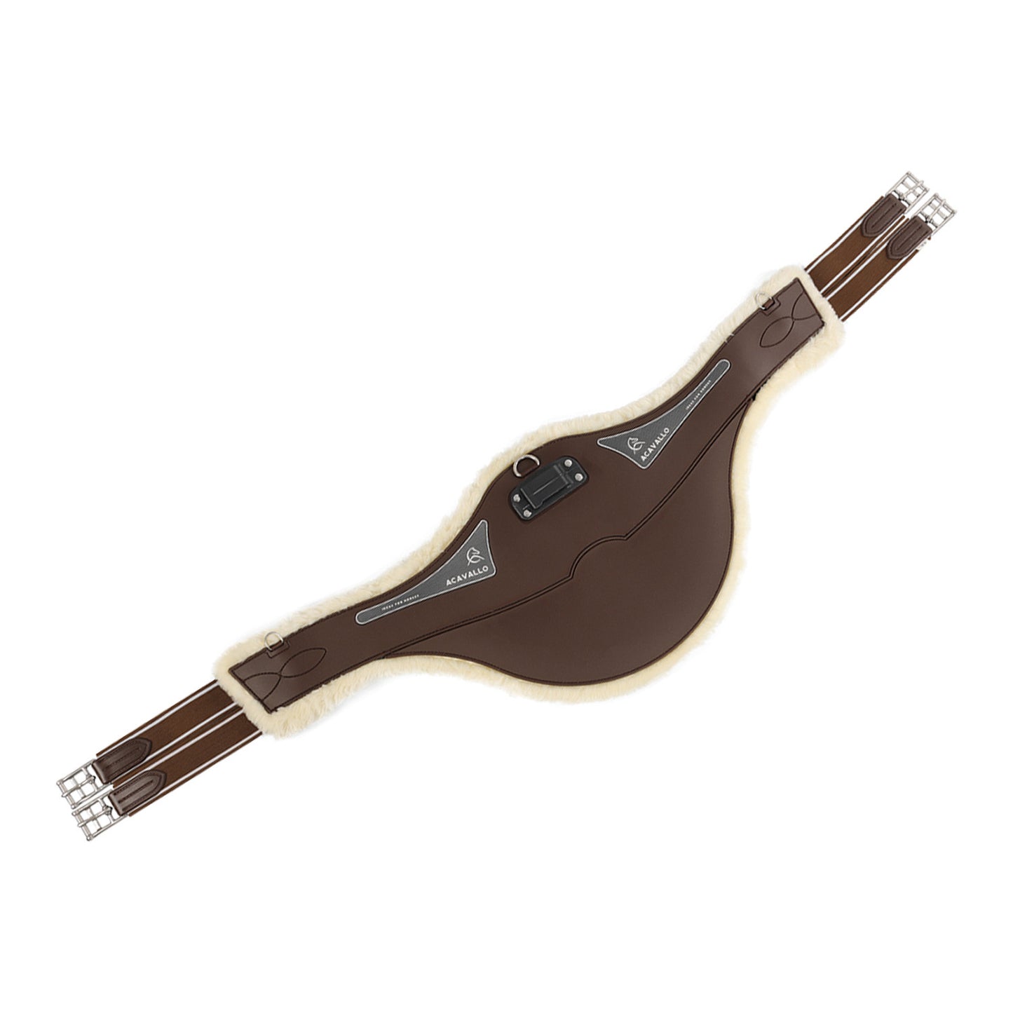 Cinchuelo de salto Classic pvc borreguillo sintético removible con salva estribos Acavallo - Marrón oscuro