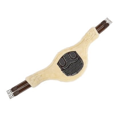 Cinchuelo de salto Classic pvc borreguillo sintético removible con salva estribos Acavallo - Marrón oscuro