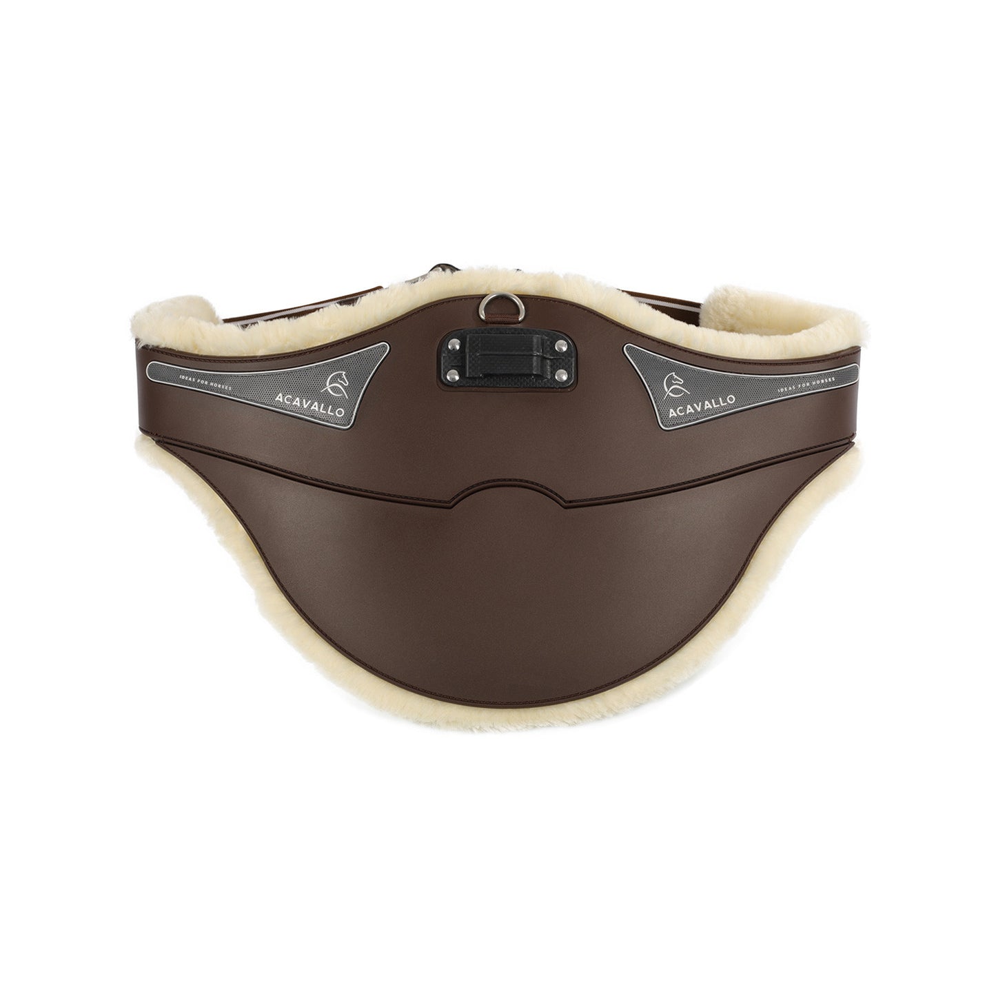 Cinchuelo de salto Classic pvc borreguillo sintético removible con salva estribos Acavallo - Marrón oscuro