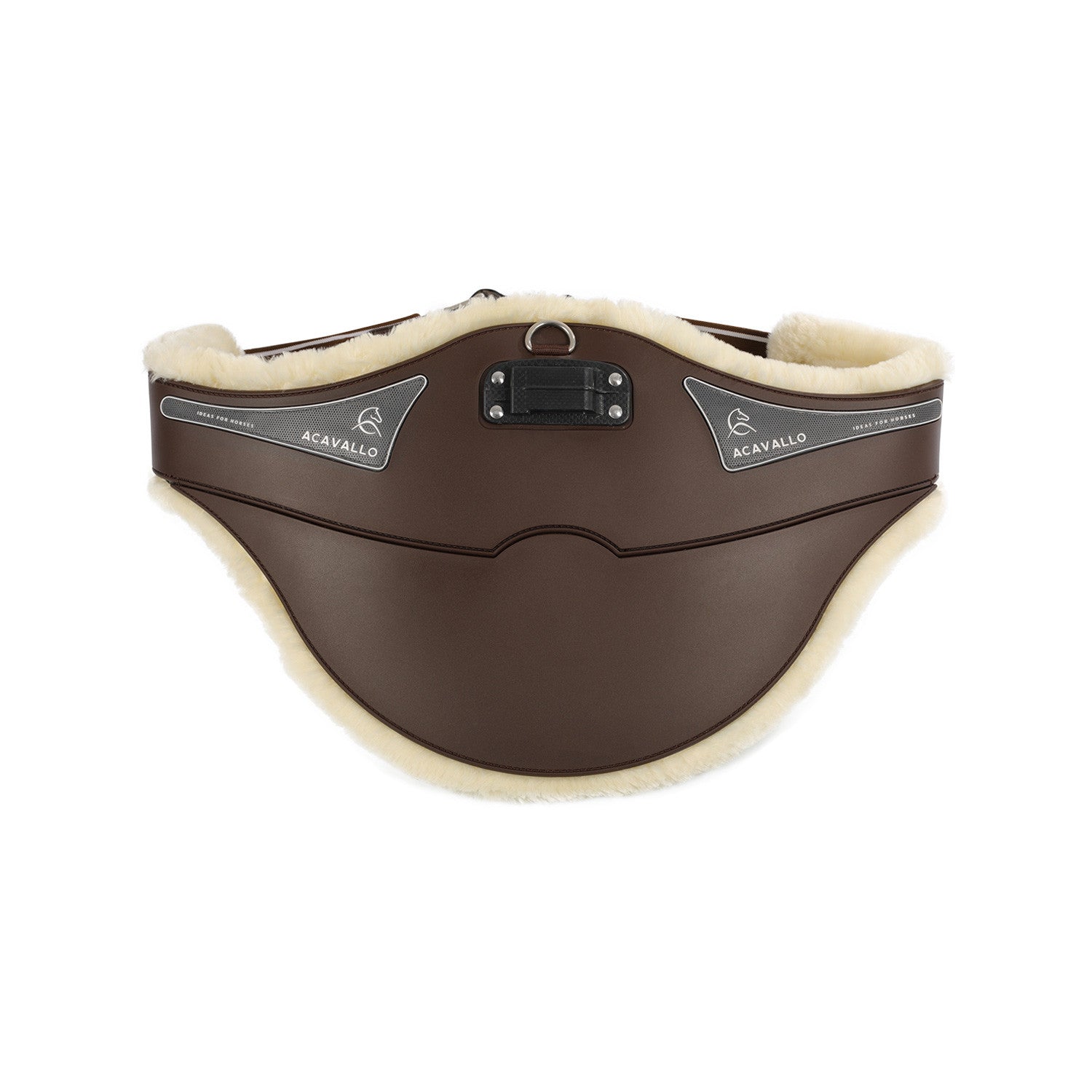 Cinchuelo de salto Classic pvc borreguillo sintético removible con salva estribos Acavallo - Marrón oscuro