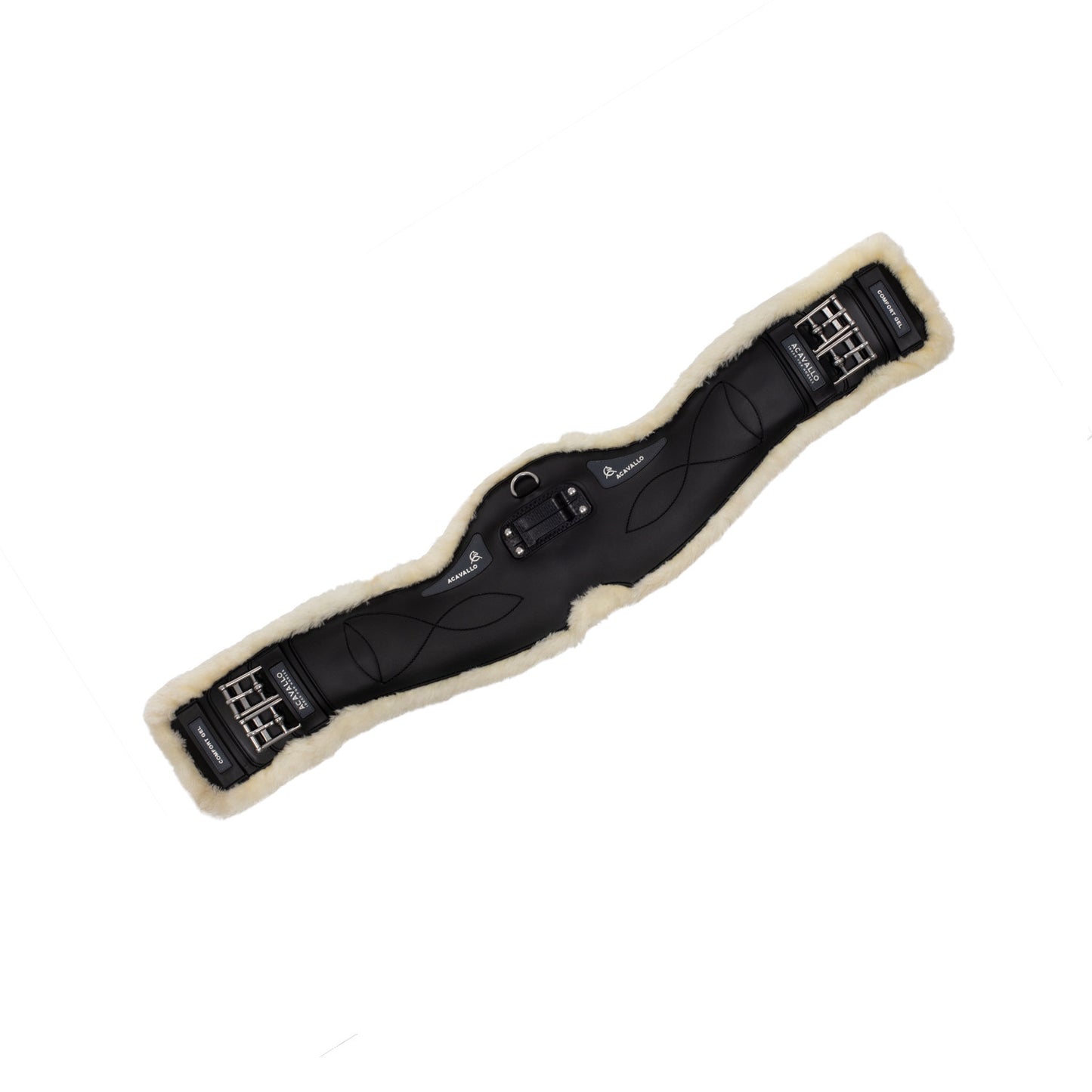 Cinchuelo de adiestramiento gel clásico de borrego sintético Acavallo - Negro