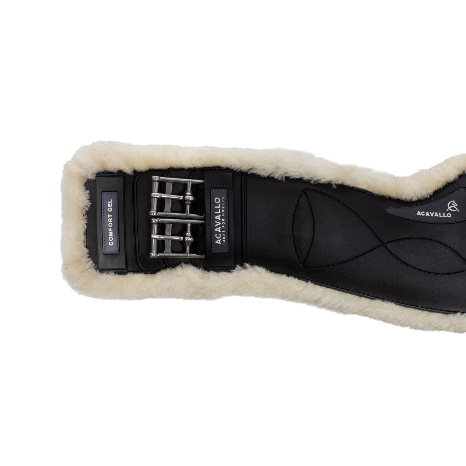 Cinchuelo de adiestramiento gel clásico de borrego sintético Acavallo - Negro
