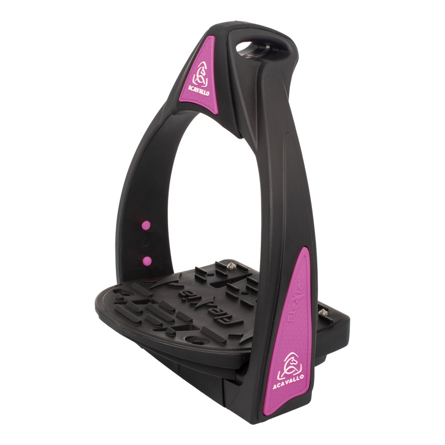 Estribos Flexia banco flexible Acavallo - Black/Fucsia