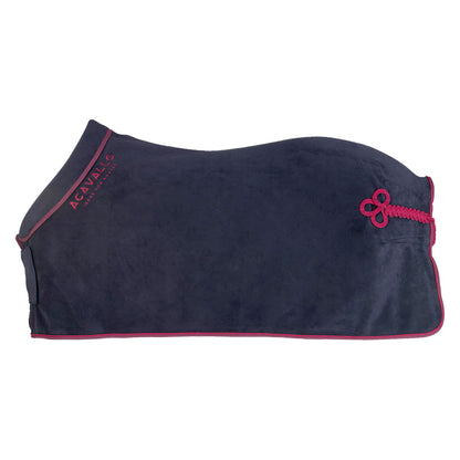 Manta de box de forro polar con cuello acolchado 800 g Acavallo - Navy/Burgundy