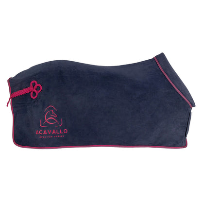 Manta de box de forro polar con cuello acolchado 800 g Acavallo - Navy/Burgundy