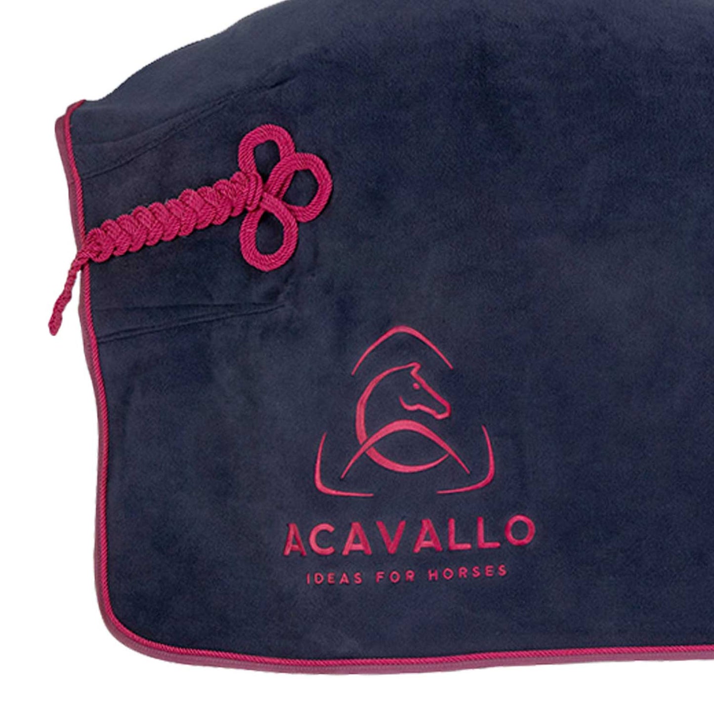 Manta de box de forro polar con cuello acolchado 800 g Acavallo - Navy/Burgundy
