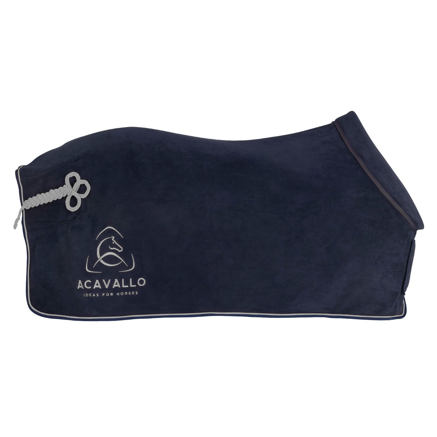 Manta de box de forro polar con cuello acolchado 800 g Acavallo - Navy/Grey