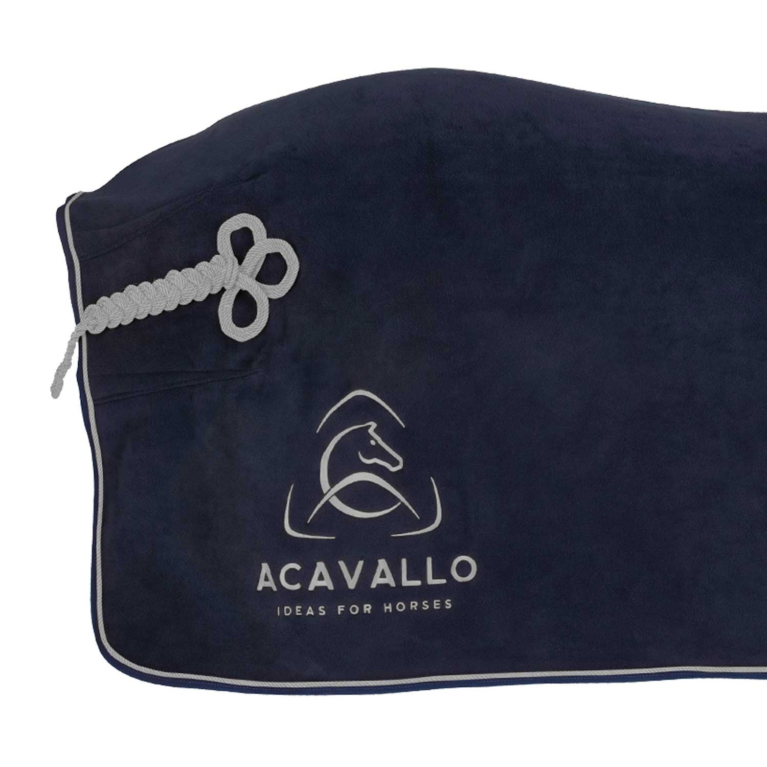Manta de box de forro polar con cuello acolchado 800 g Acavallo - Navy/Grey
