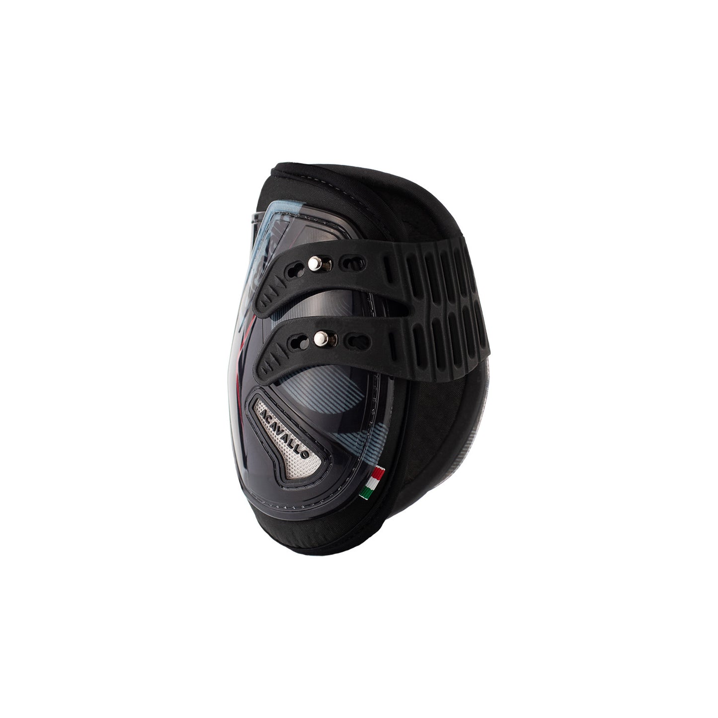 Protectores para menudillos con cierre elástico y botón Acavallo - Black/Red