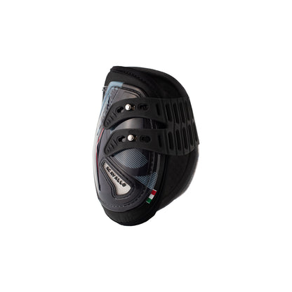 Protectores para menudillos con cierre elástico y botón Acavallo - Black/Red