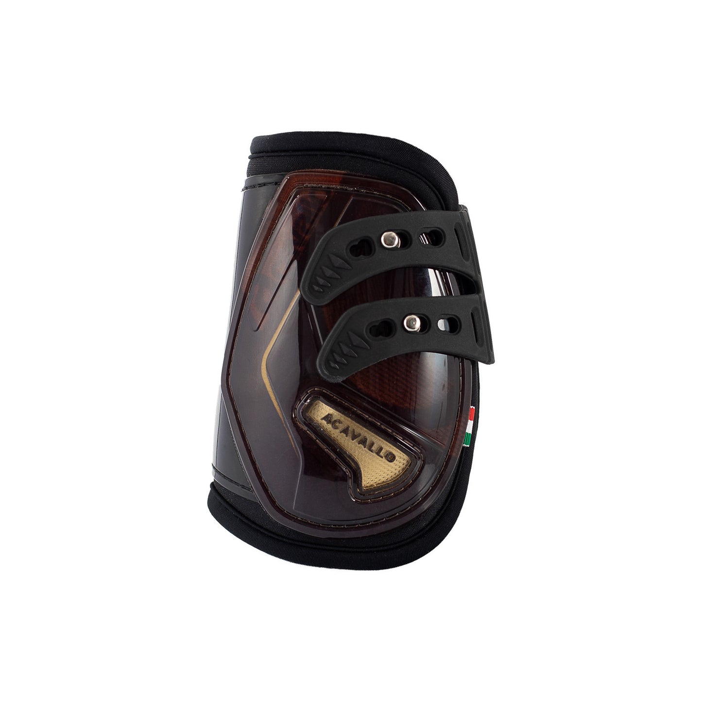 Protectores para menudillos con cierre elástico y botón Acavallo - Brown/Titanium Gold