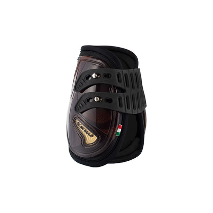Protectores para menudillos con cierre elástico y botón Acavallo - Brown/Titanium Gold