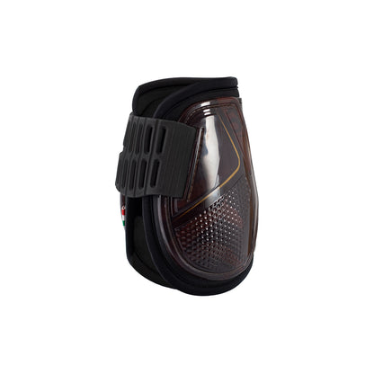 Protectores para menudillos con cierre elástico y botón Acavallo - Brown/Titanium Gold