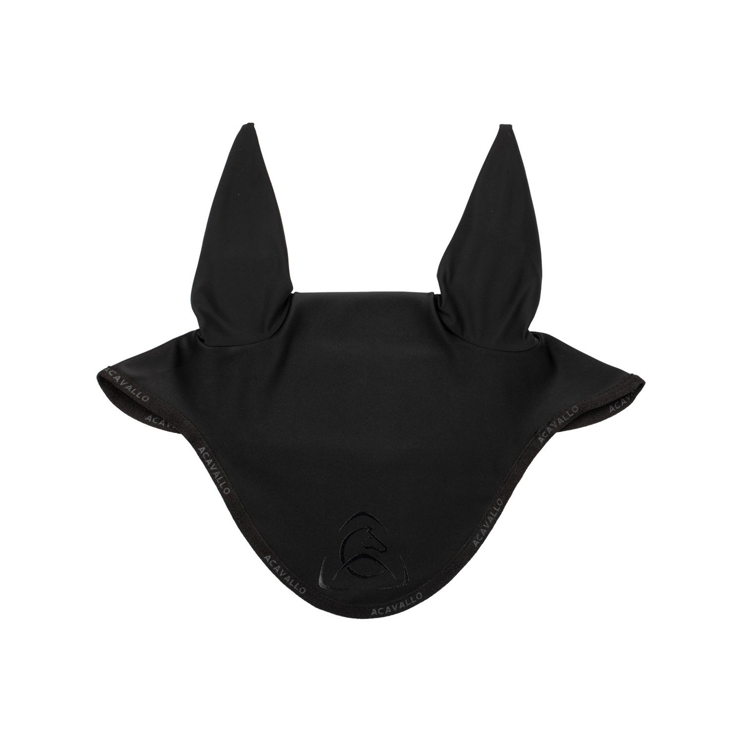 Gorro elástico con logo siliconado Acavallo - Black/Black