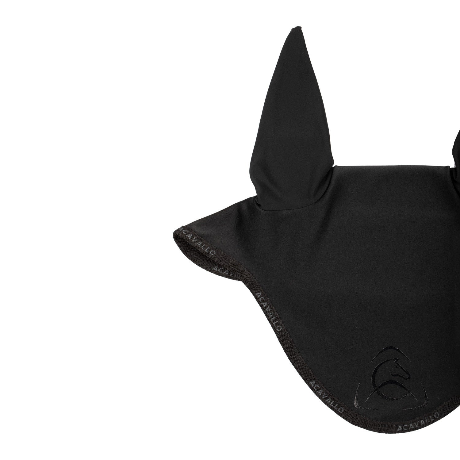 Gorro elástico con logo siliconado Acavallo - Black/Black