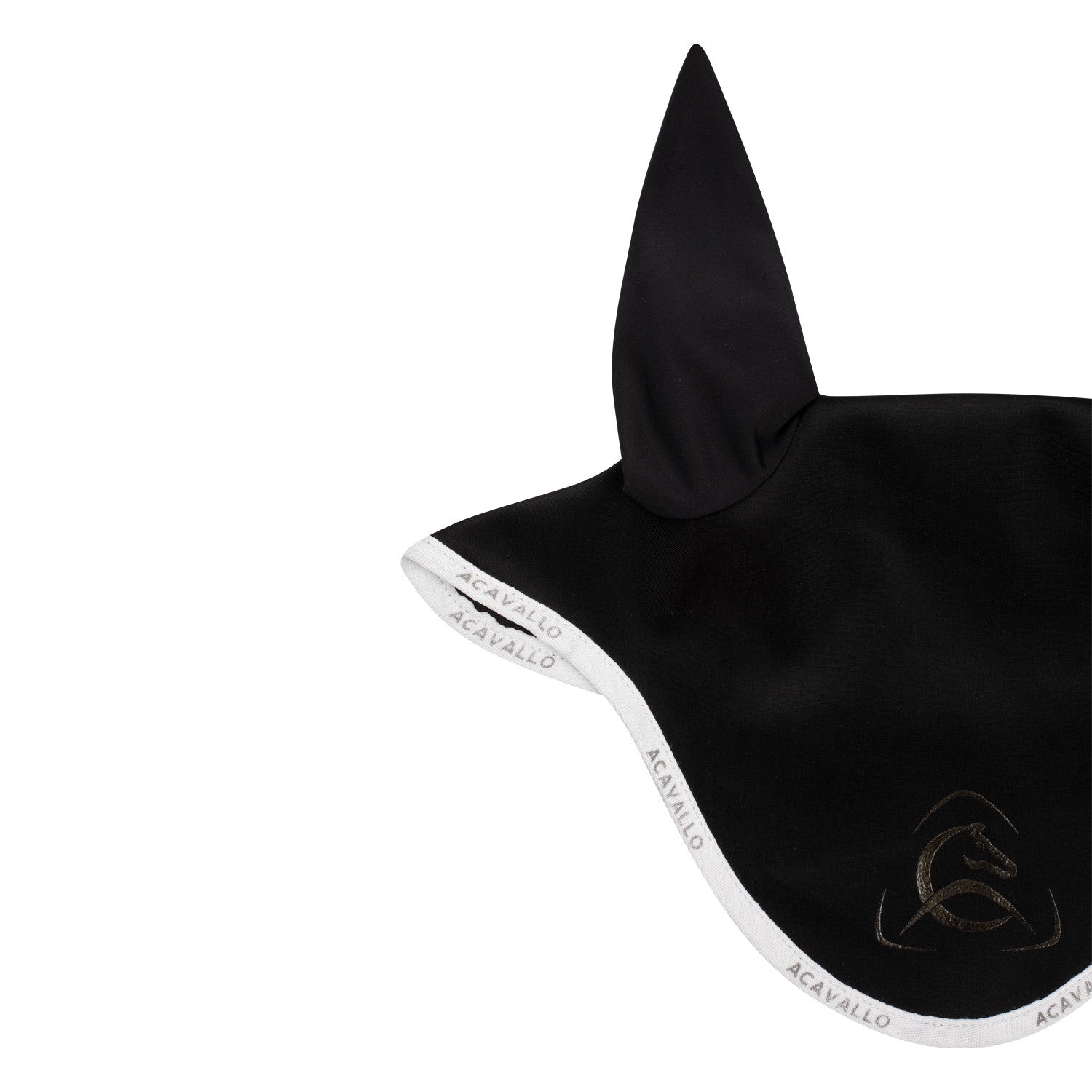 Gorro elástico con logo siliconado Acavallo - Black/White