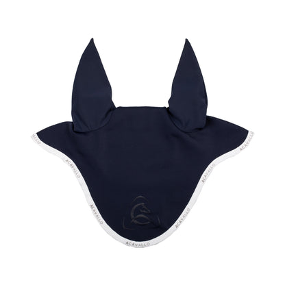 Gorro elástico con logo siliconado Acavallo - Deep Blue/White