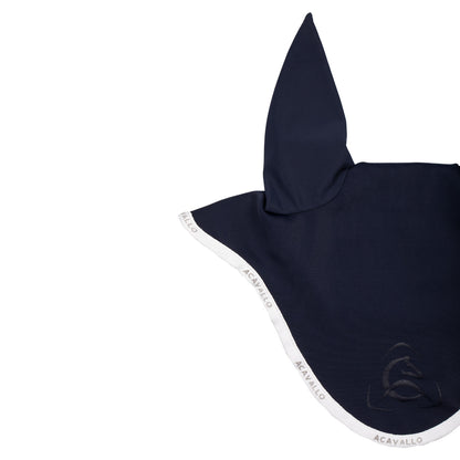 Gorro elástico con logo siliconado Acavallo - Deep Blue/White