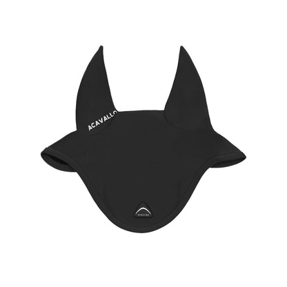 Cofieta Sublime de spandex con parche con logo en silicona Acavallo - Negro