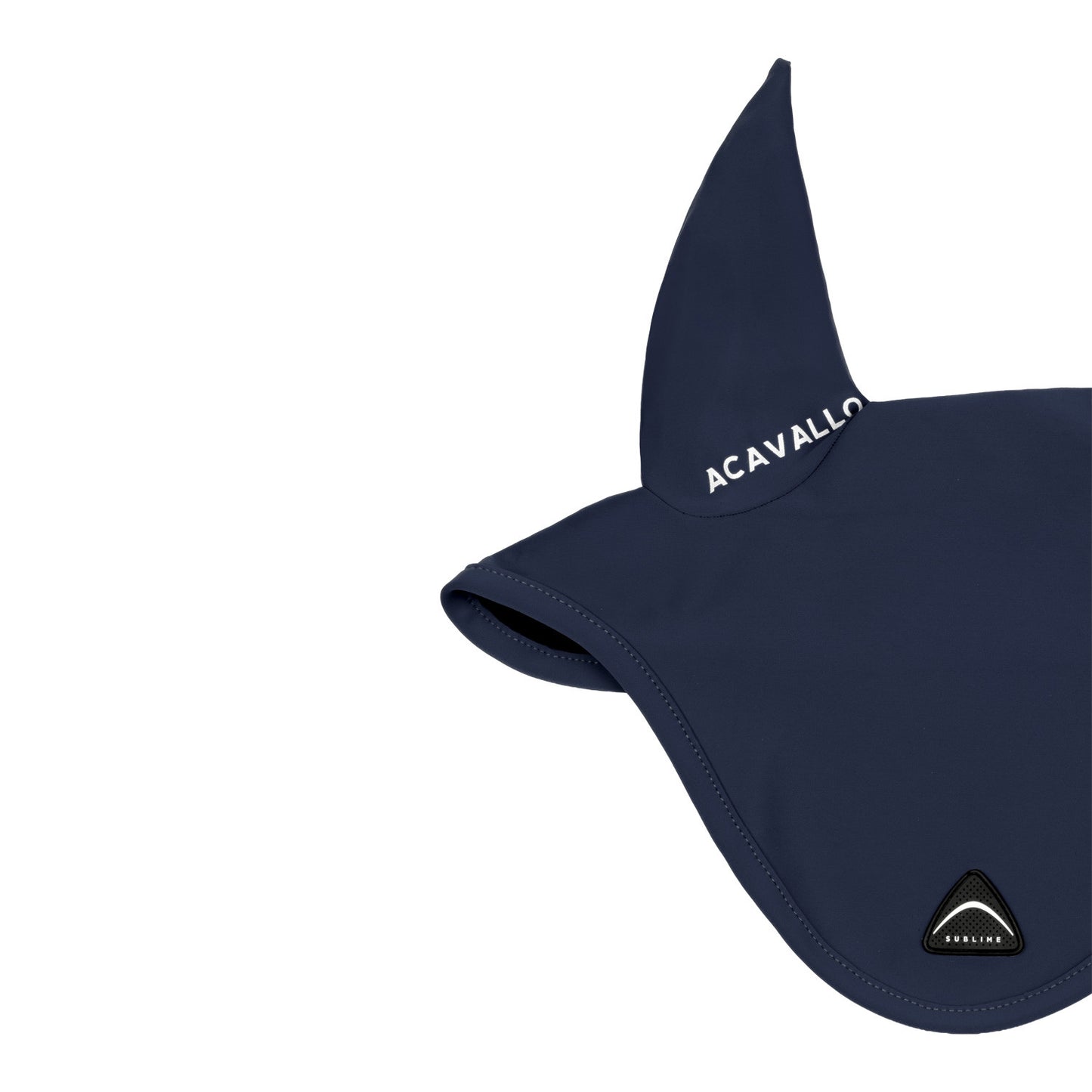 Cofieta Sublime de spandex con parche con logo en silicona Acavallo - Azul marino
