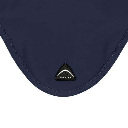 Cofieta Sublime de spandex con parche con logo en silicona Acavallo - Azul marino