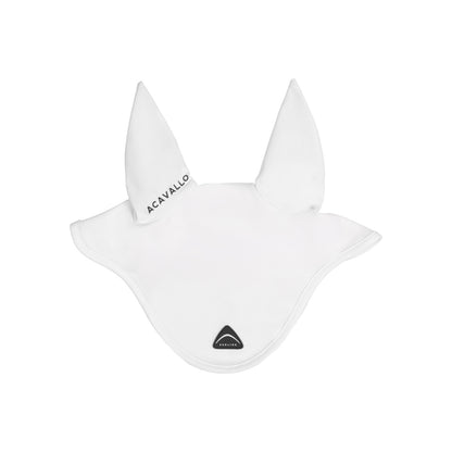 Cofieta Sublime de spandex con parche con logo en silicona Acavallo - Blanco