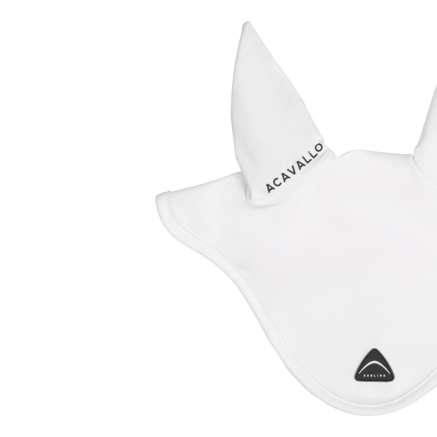 Cofieta Sublime de spandex con parche con logo en silicona Acavallo - Blanco