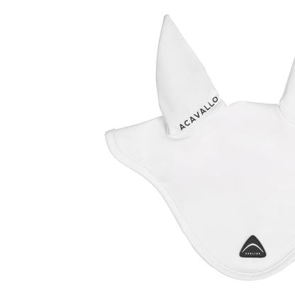 Cofieta Sublime de spandex con parche con logo en silicona Acavallo - Blanco