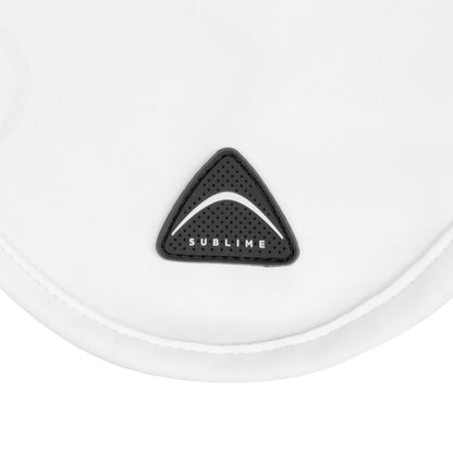 Cofieta Sublime de spandex con parche con logo en silicona Acavallo - Blanco