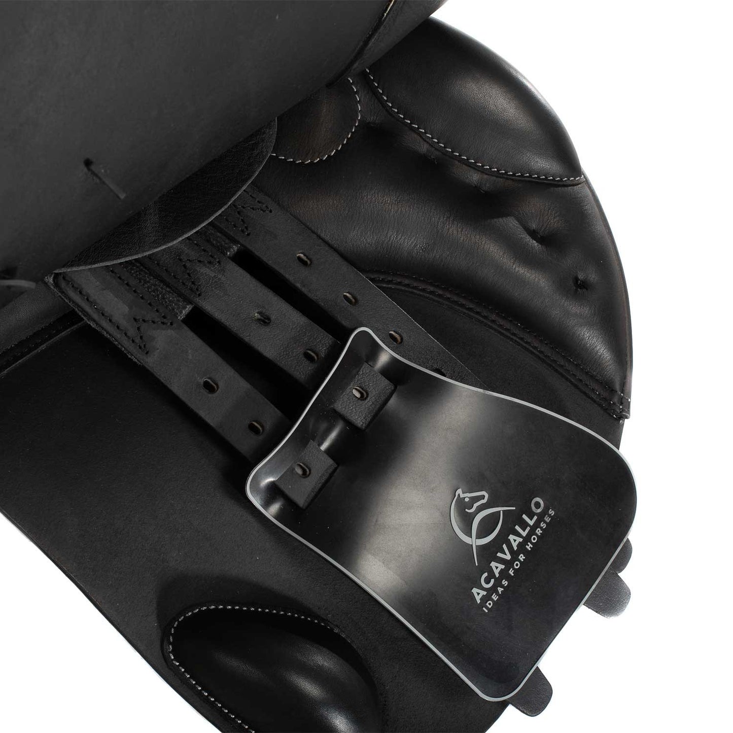 Silla de salto veneciano con cojines de lana Acavallo - Negro