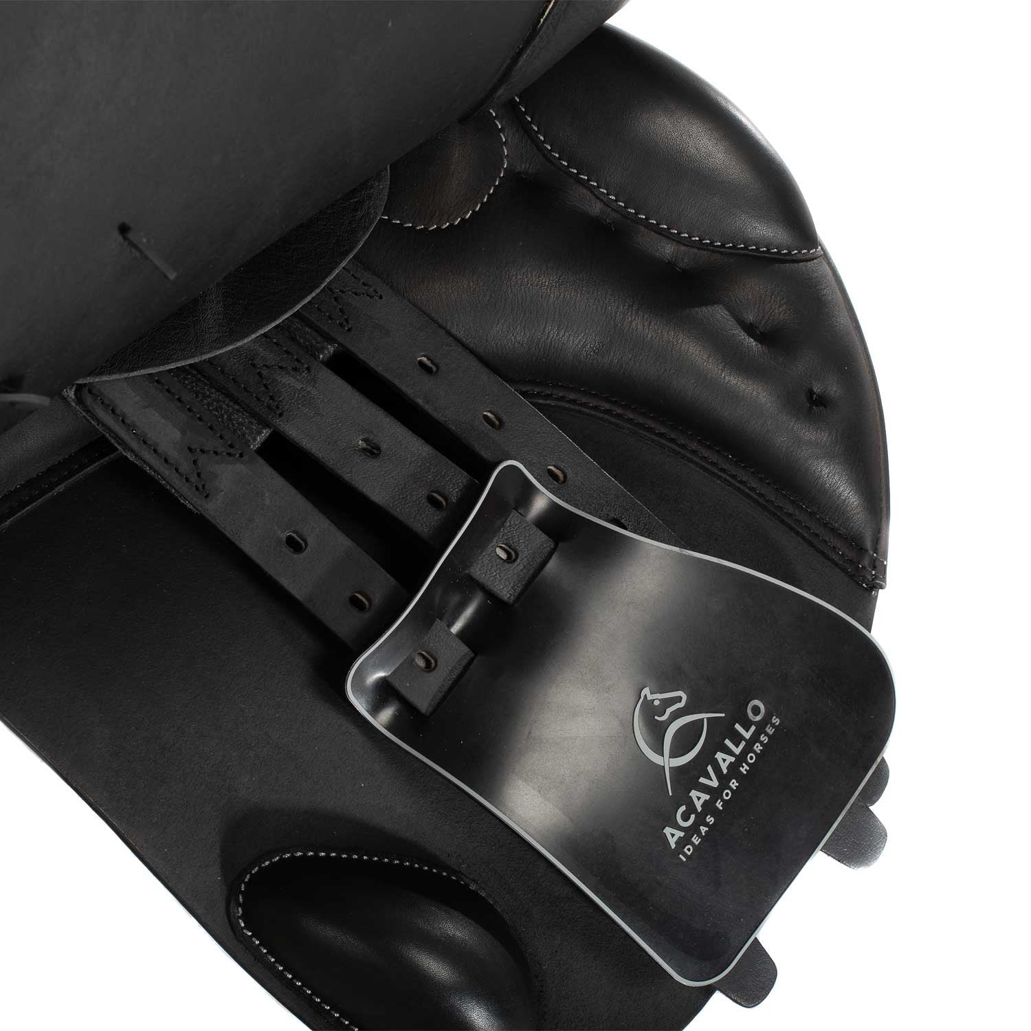 Silla de salto veneciano con cojines de lana Acavallo - Negro