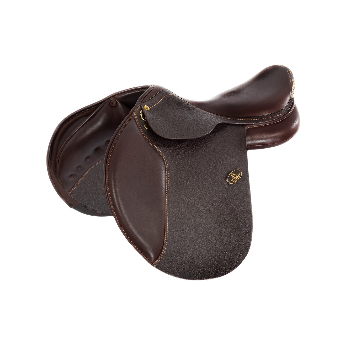 Silla de salto veneciano con cojines de lana Acavallo - Marrón oscuro
