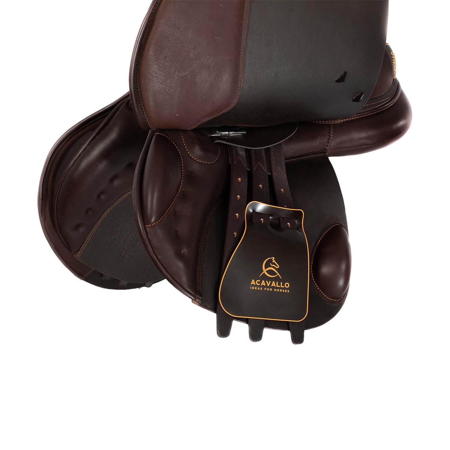 Silla de salto veneciano con cojines de lana Acavallo - Marrón oscuro